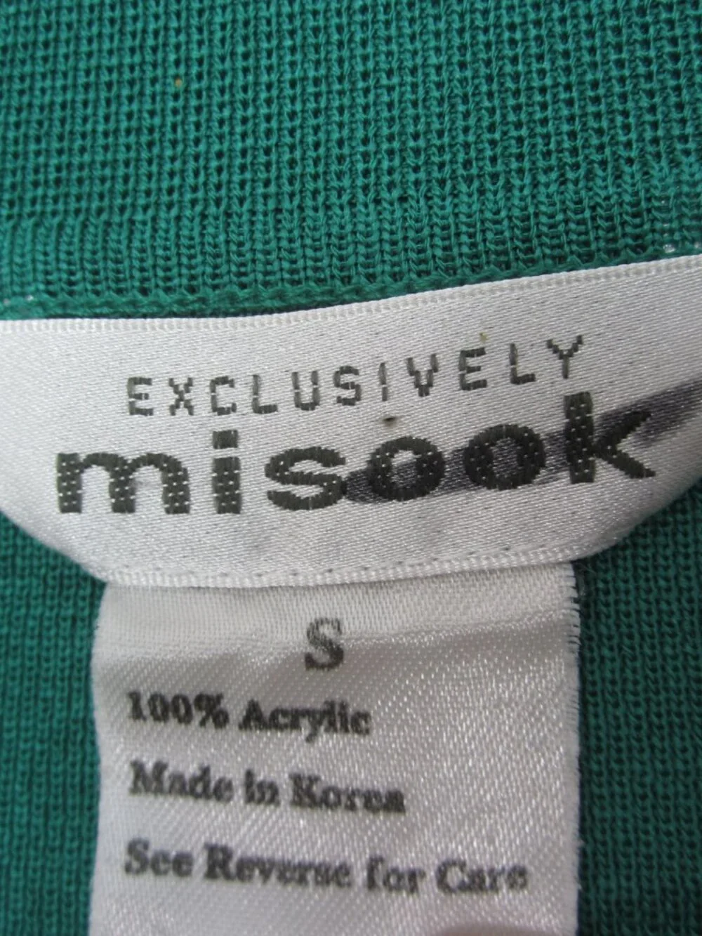 Misook Signature Knit Size S M Jacket Green Black Trim Gold Buttons Career